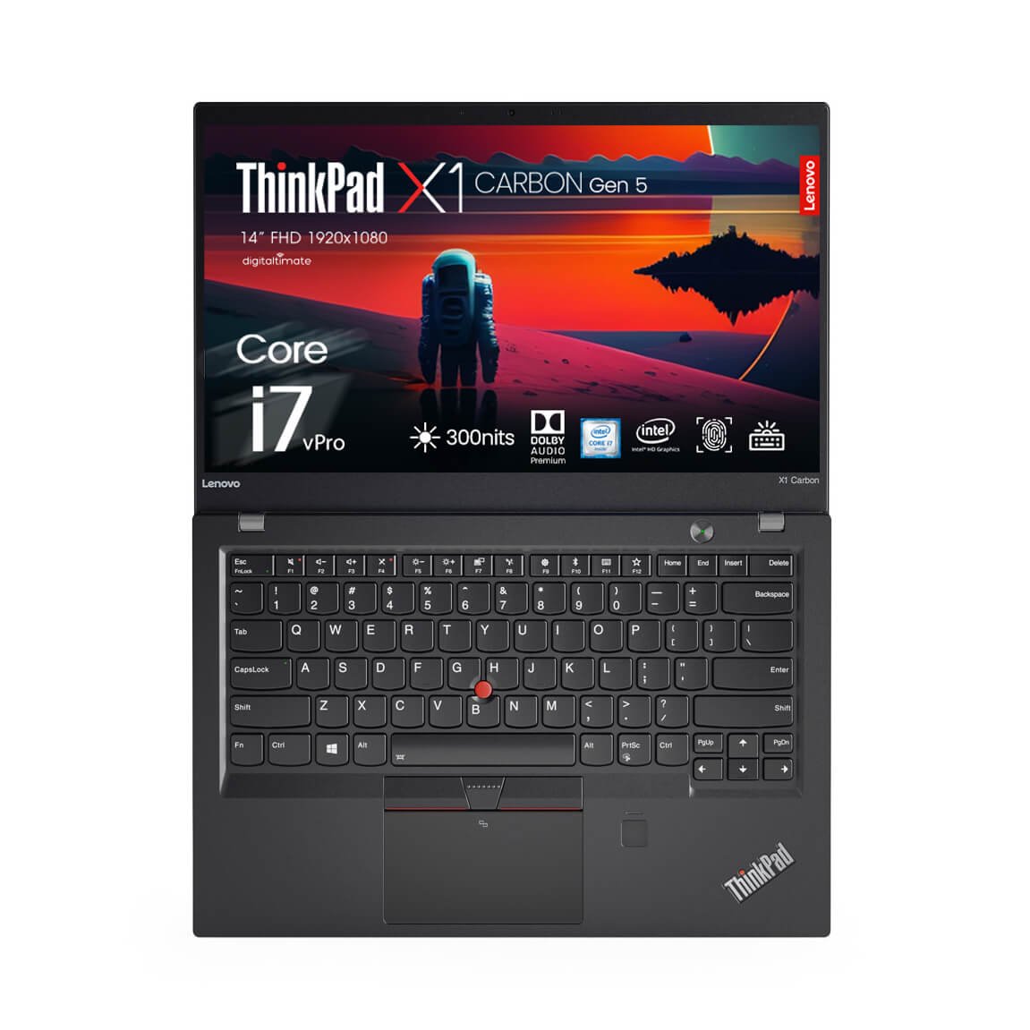 Lenovo ThinkPad X1 Carbon Gen 5, Intel Core i7-6600U, 14'' FHD, 8GB RAM  512GB SSD, Backlit Keybaord, Fingerprint, Thunderbolt 3, MicroSD Reader,  Windows 10 Pro - Renewed - Digitaltimate