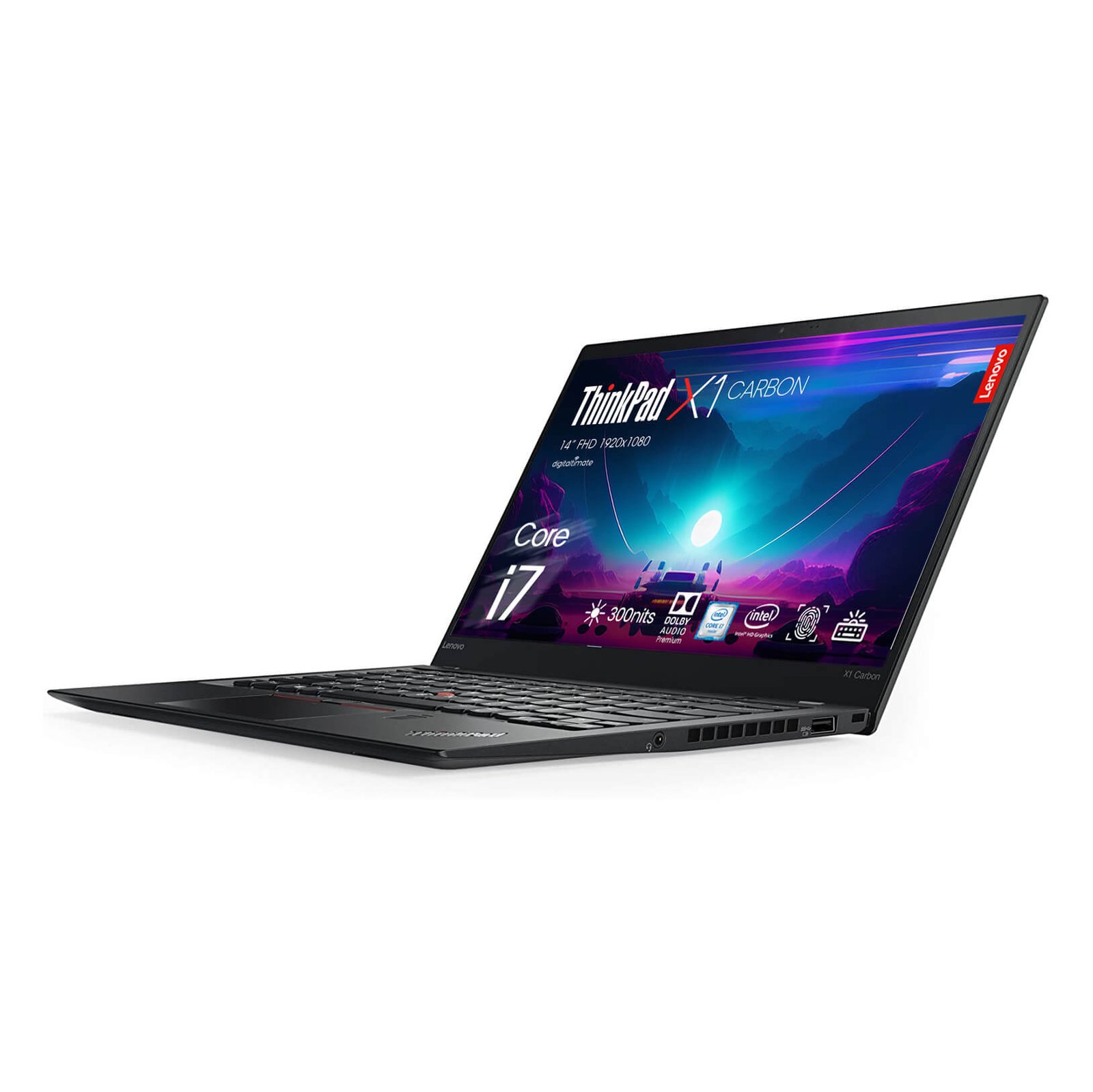 Lenovo ThinkPad X1 Carbon Gen 5 Intel Core i7-7500U, 14'' FHD, 8GB RAM 256  SSD, Backlit Keyboard, Fingerprint, Thunderbolt 3, MicroSD, WiFi +  Cellular, Windows 10 Pro - Renewed - Digitaltimate