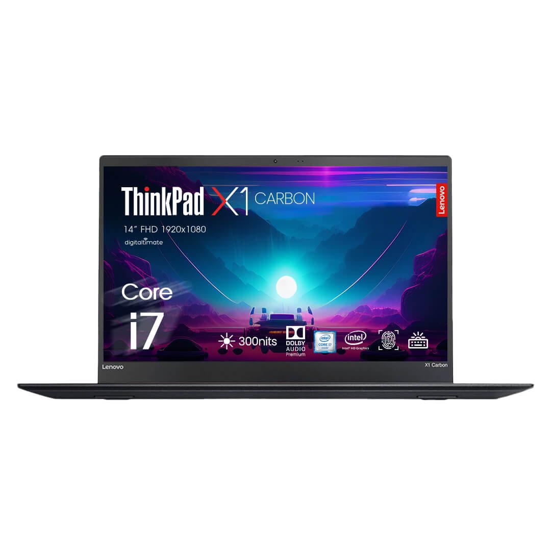 Lenovo ThinkPad X1 Carbon Gen 5 Intel Core i7-7500U, 14'' FHD, 8GB RAM 256  SSD, Backlit Keyboard, Fingerprint, Thunderbolt 3, MicroSD, WiFi +  Cellular, Windows 10 Pro - Renewed - Digitaltimate